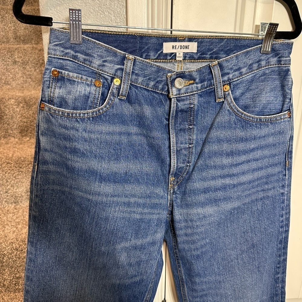 Re/done Redone DENIM JEANS LOOSE LONGISH 90s baggy fit jean darker wash - Picture 4 of 13